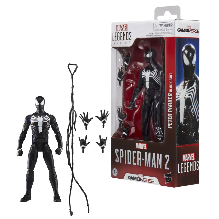 Marvel Legends Spider-Man 2 Peter Parker Black Suit figura 15cm termékfotó