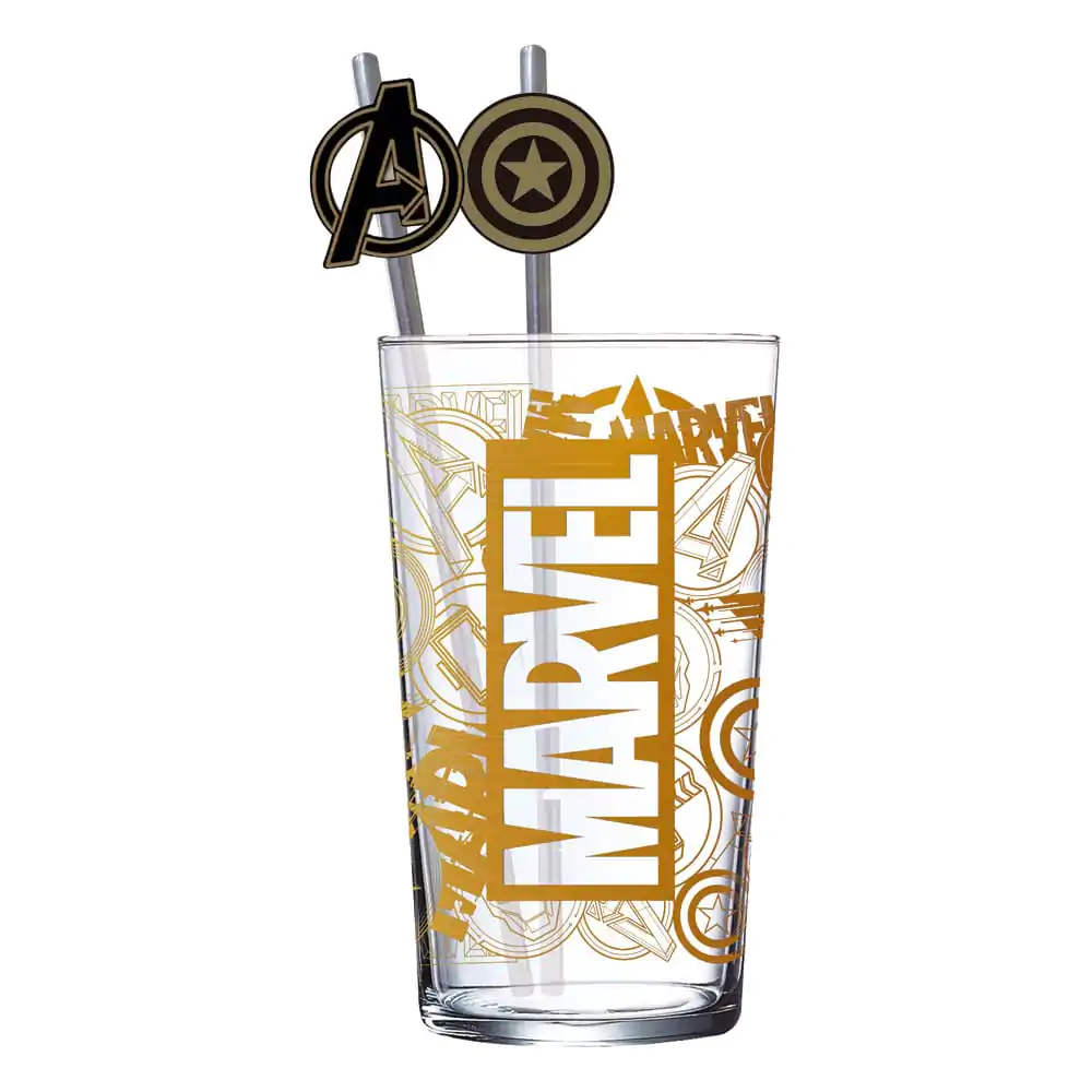 Marvel Logo &amp; Avengers pohár szívószállal 485 ml termékfotó