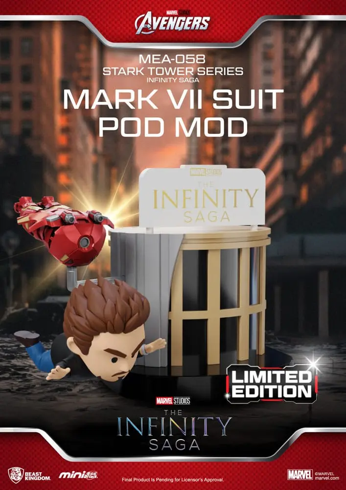 Marvel Mini Egg Attack figura The Infinity Saga Stark Tower series Tony Stark & Mark VII suit pod mod 12 cm termékfotó