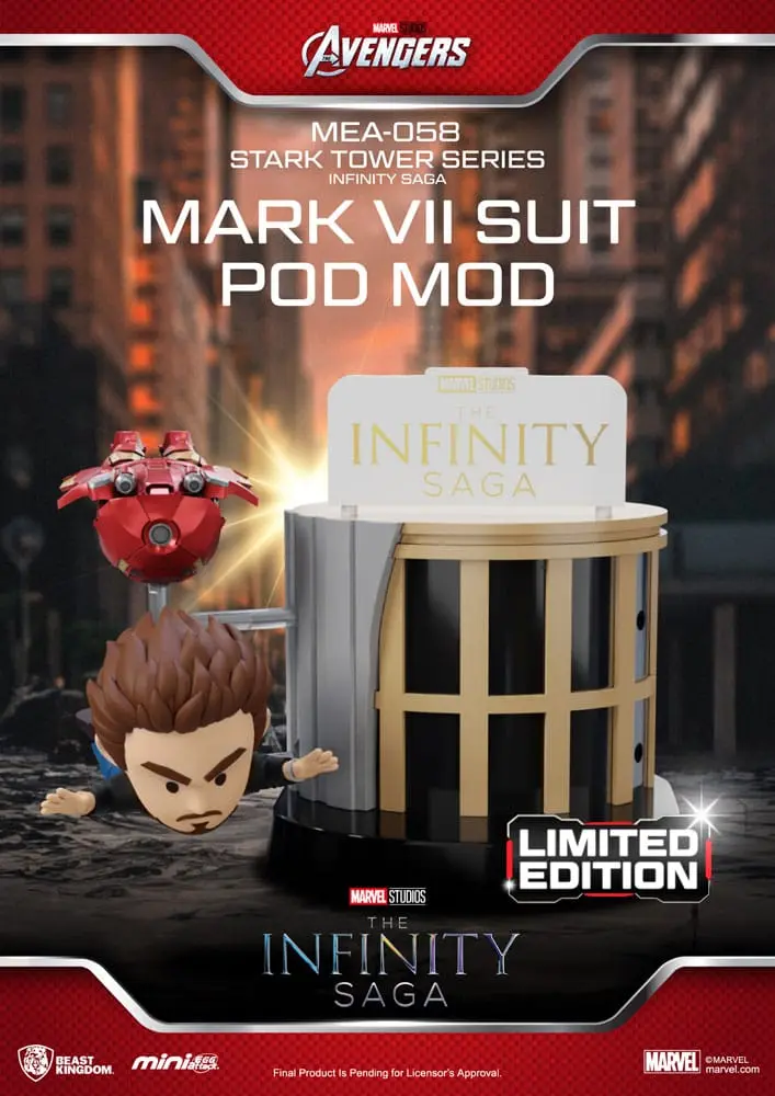 Marvel Mini Egg Attack figura The Infinity Saga Stark Tower series Tony Stark & Mark VII suit pod mod 12 cm termékfotó