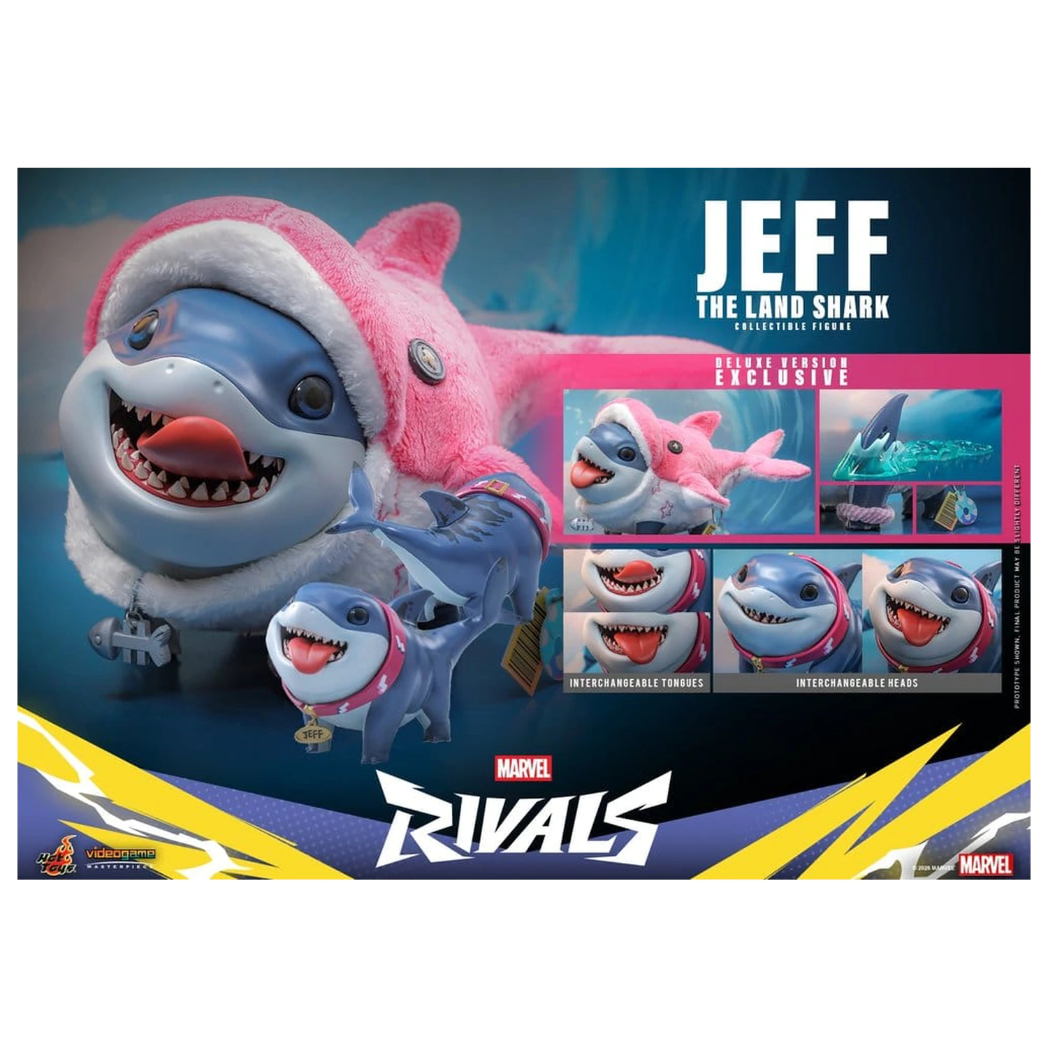Marvel Rivals Videogame Masterpiece Series akciófigura Jeff the Land Shark (Deluxe Version) 11 cm termékfotó