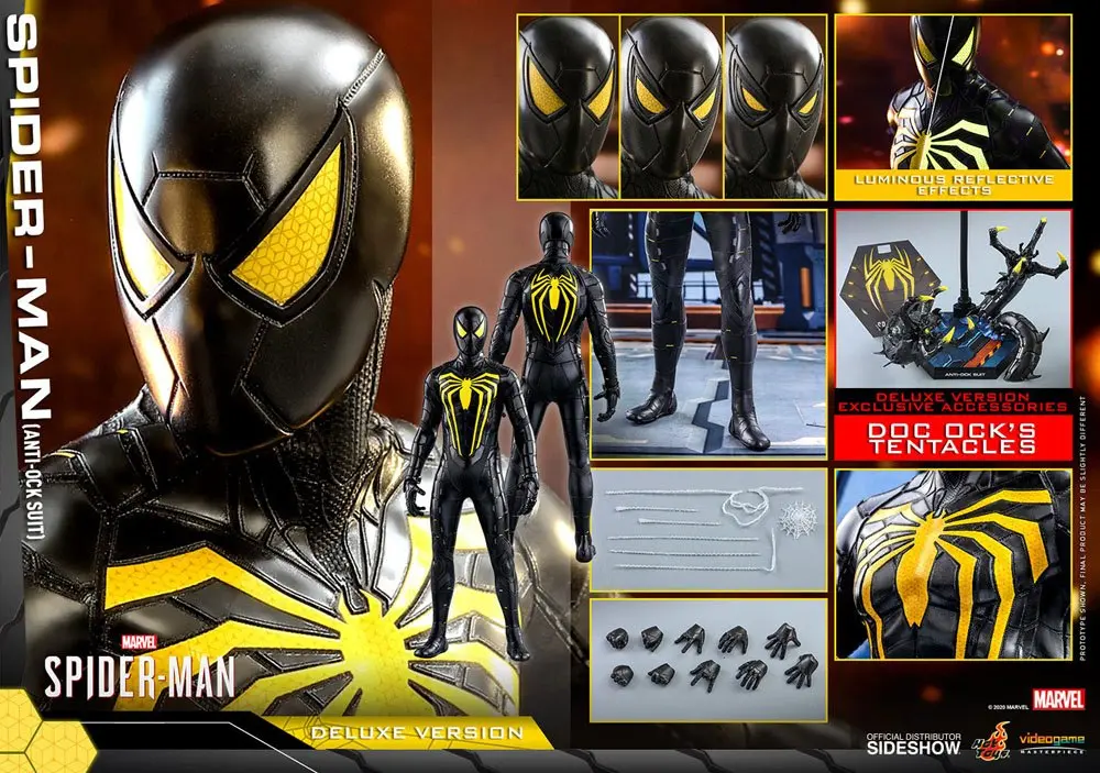 Marvel's Spider-Man Video Game Masterpiece 1/6 Spider-Man (Anti-Ock Suit) Deluxe akciófigura 30 cm termékfotó