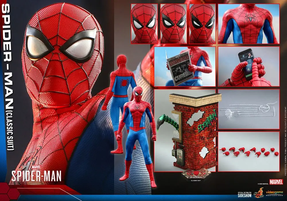 Marvel's Spider-Man Video Game Masterpiece 1/6 Spider-Man (Classic Suit) akciófigura 30 cm termékfotó