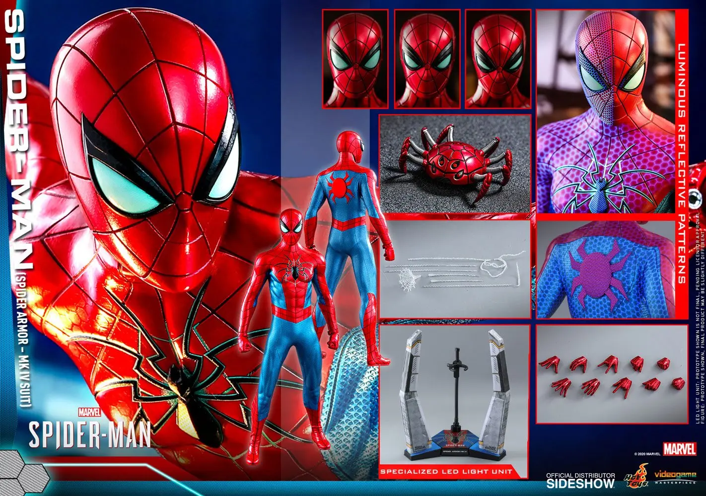 Marvel's Spider-Man Video Game Masterpiece 1/6 Spider-Man (Spider Armor MK IV Suit) akciófigura termékfotó