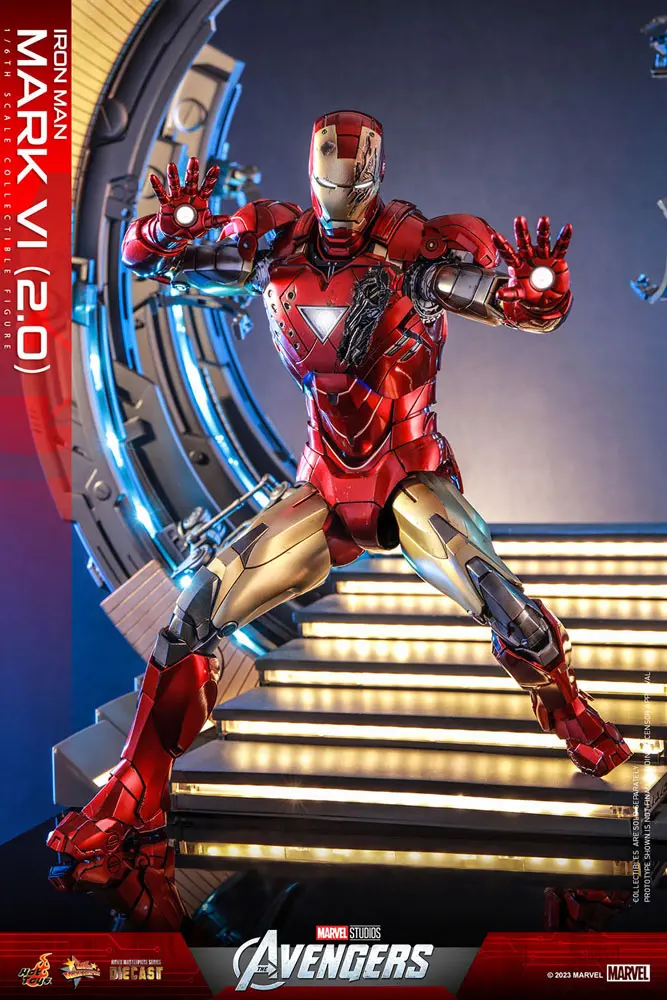 Marvel's The Avengers Movie Masterpiece Diecast 1/6 Iron Man Mark VI (2.0) akciófigura 32 cm termékfotó
