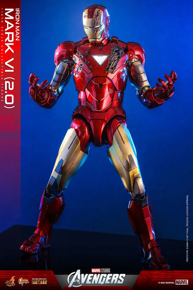 Marvel's The Avengers Movie Masterpiece Diecast 1/6 Iron Man Mark VI (2.0) akciófigura 32 cm termékfotó