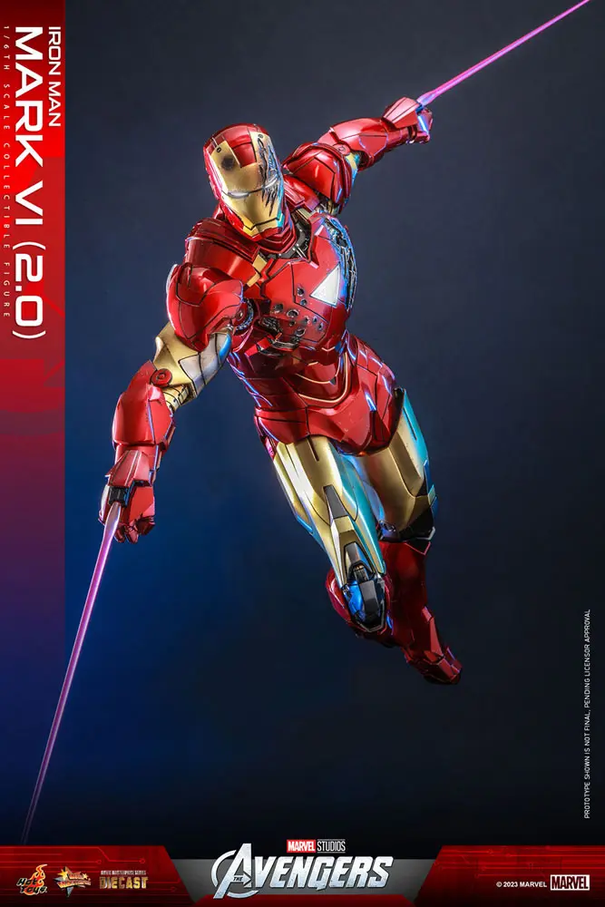 Marvel's The Avengers Movie Masterpiece Diecast 1/6 Iron Man Mark VI (2.0) akciófigura 32 cm termékfotó
