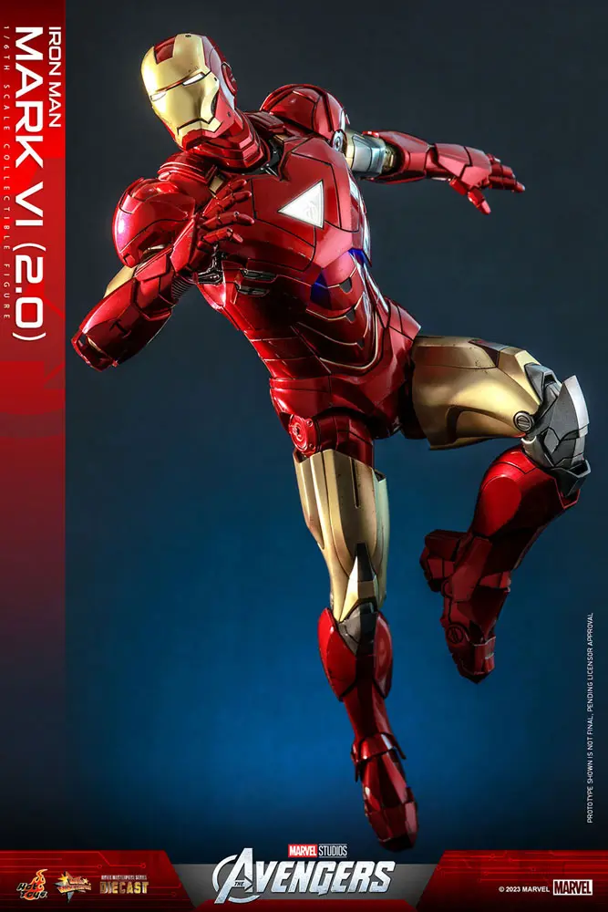 Marvel's The Avengers Movie Masterpiece Diecast 1/6 Iron Man Mark VI (2.0) akciófigura 32 cm termékfotó