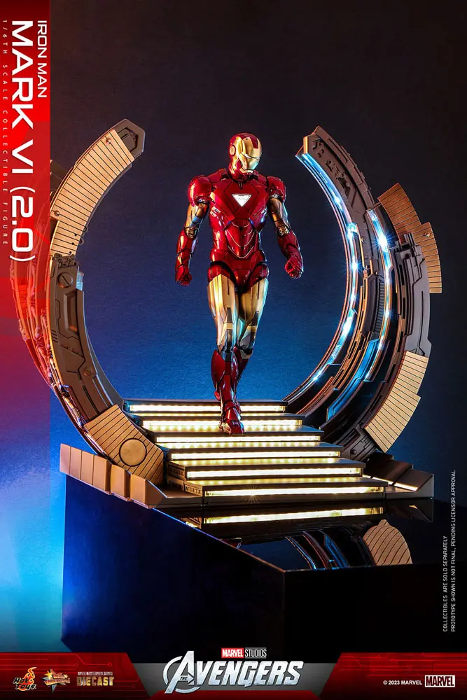 Marvel's The Avengers Movie Masterpiece Diecast 1/6 Iron Man Mark VI (2.0) akciófigura 32 cm termékfotó