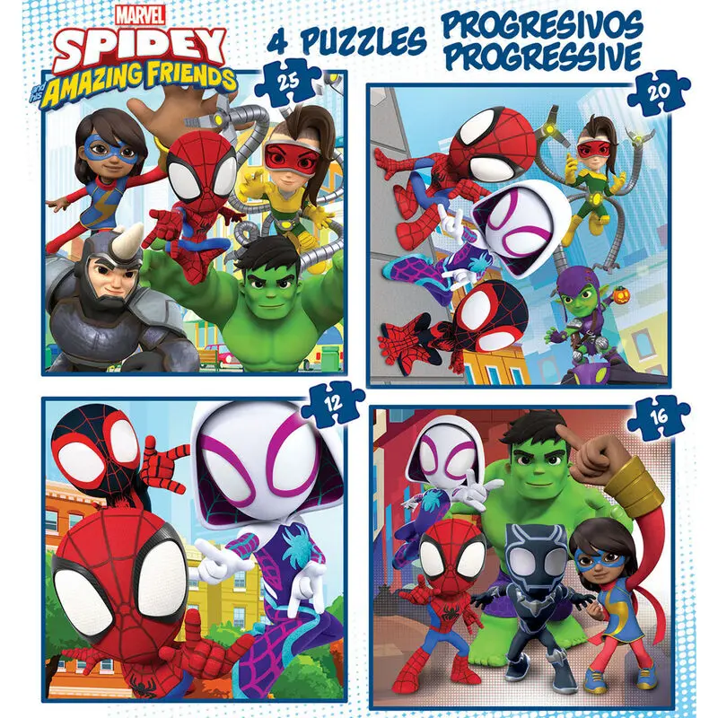 Marvel Spidey Amazing Friends progressive puzzle 12-16-20-25db-os termékfotó