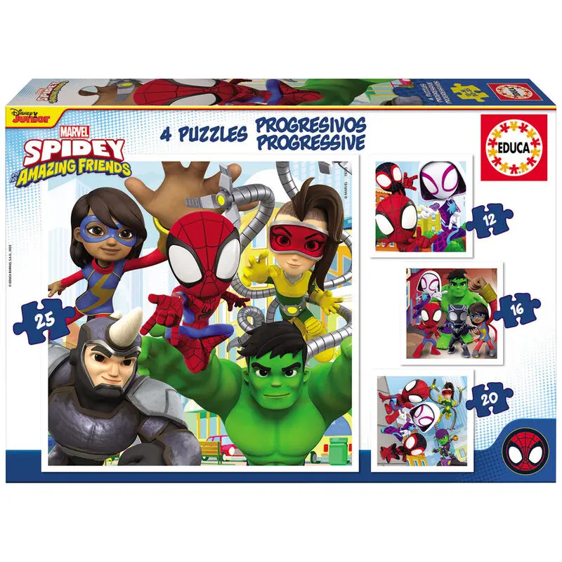 Marvel Spidey Amazing Friends progressive puzzle 12-16-20-25db-os termékfotó