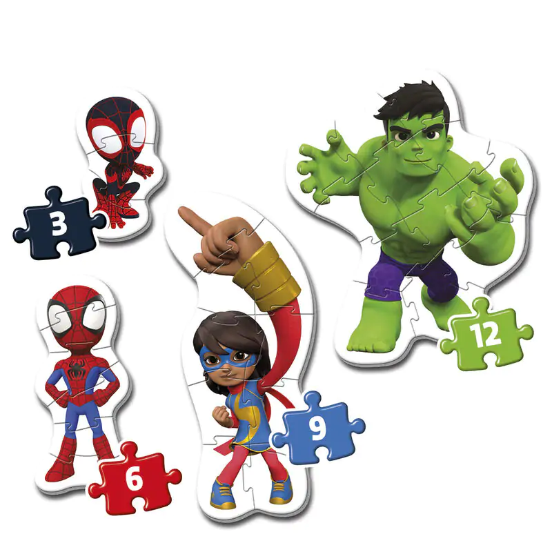 Marvel Spidey and His Amazing Friends puzzle 3-6-9-12db-os termékfotó