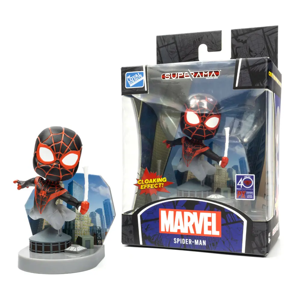 Marvel Superama Spider-Man (Miles Morales) with Cloaking Effect Mini Diorama szobor figura 10 cm termékfotó