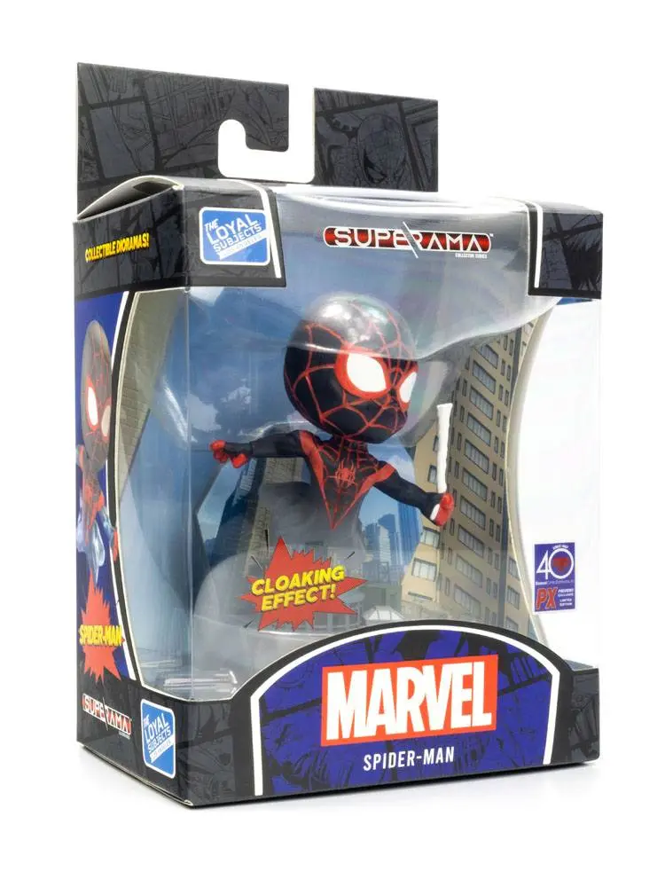 Marvel Superama Spider-Man (Miles Morales) with Cloaking Effect Mini Diorama szobor figura 10 cm termékfotó