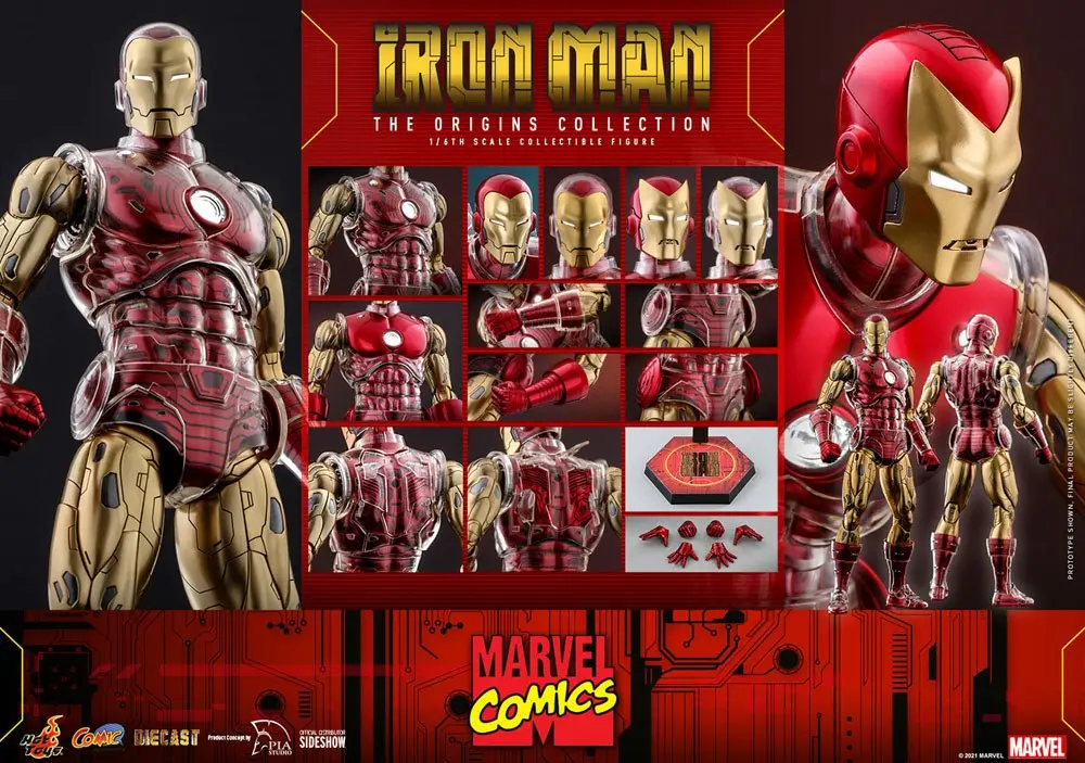 Marvel The Origins Collection Comic Masterpiece 1/6 Iron Man akciófigura 33 cm termékfotó