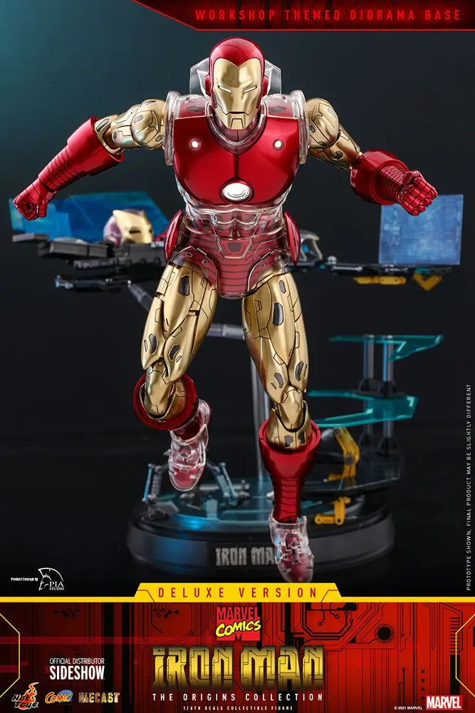 Marvel The Origins Collection Comic Masterpiece 1/6 Iron Man Deluxe Version akciófigura 33 cm termékfotó