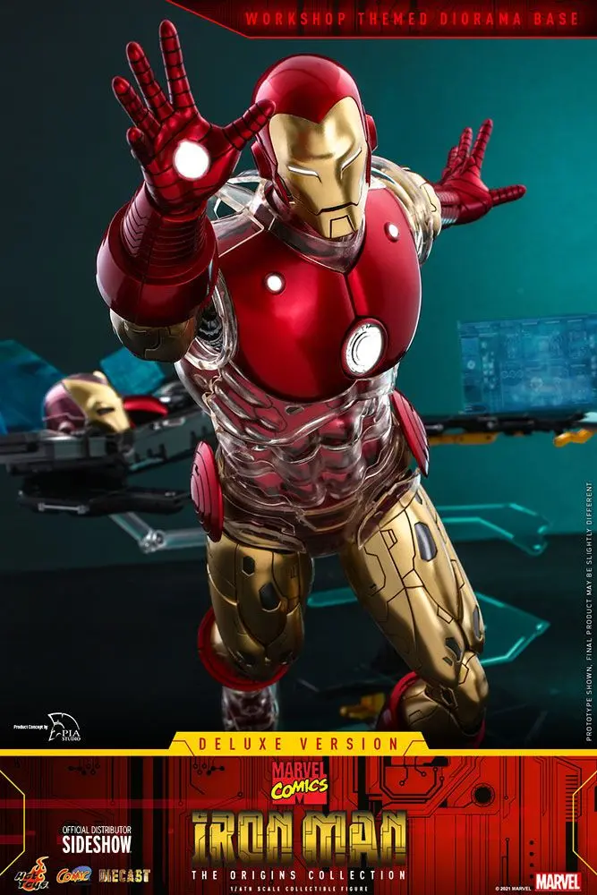 Marvel The Origins Collection Comic Masterpiece 1/6 Iron Man Deluxe Version akciófigura 33 cm termékfotó