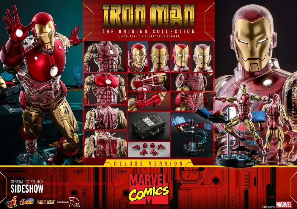 Marvel The Origins Collection Comic Masterpiece 1/6 Iron Man Deluxe Version akciófigura 33 cm termékfotó