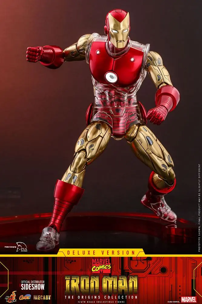 Marvel The Origins Collection Comic Masterpiece 1/6 Iron Man Deluxe Version akciófigura 33 cm termékfotó