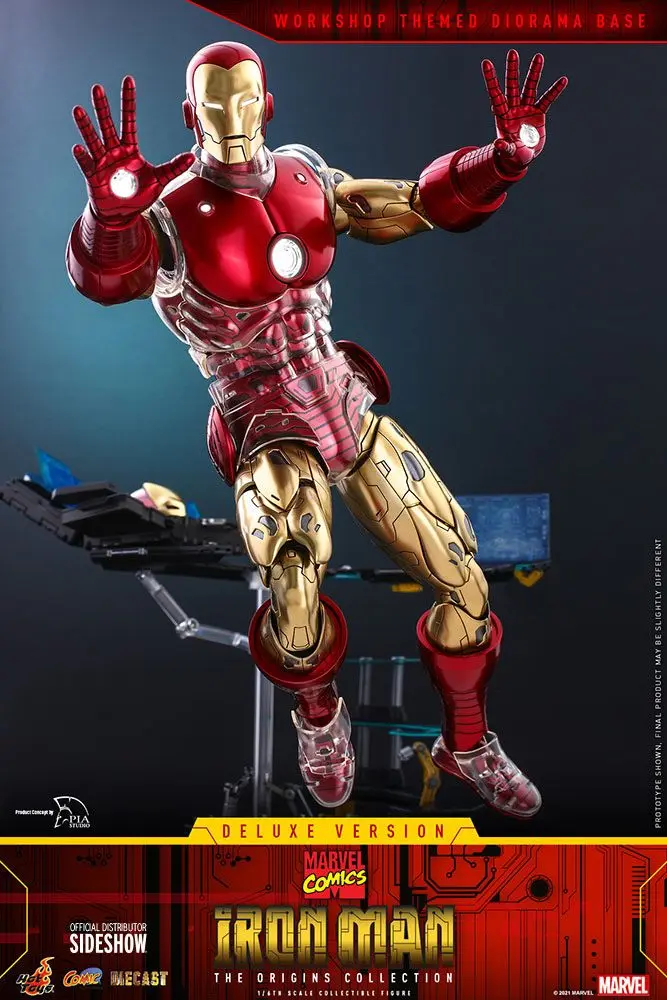 Marvel The Origins Collection Comic Masterpiece 1/6 Iron Man Deluxe Version akciófigura 33 cm termékfotó