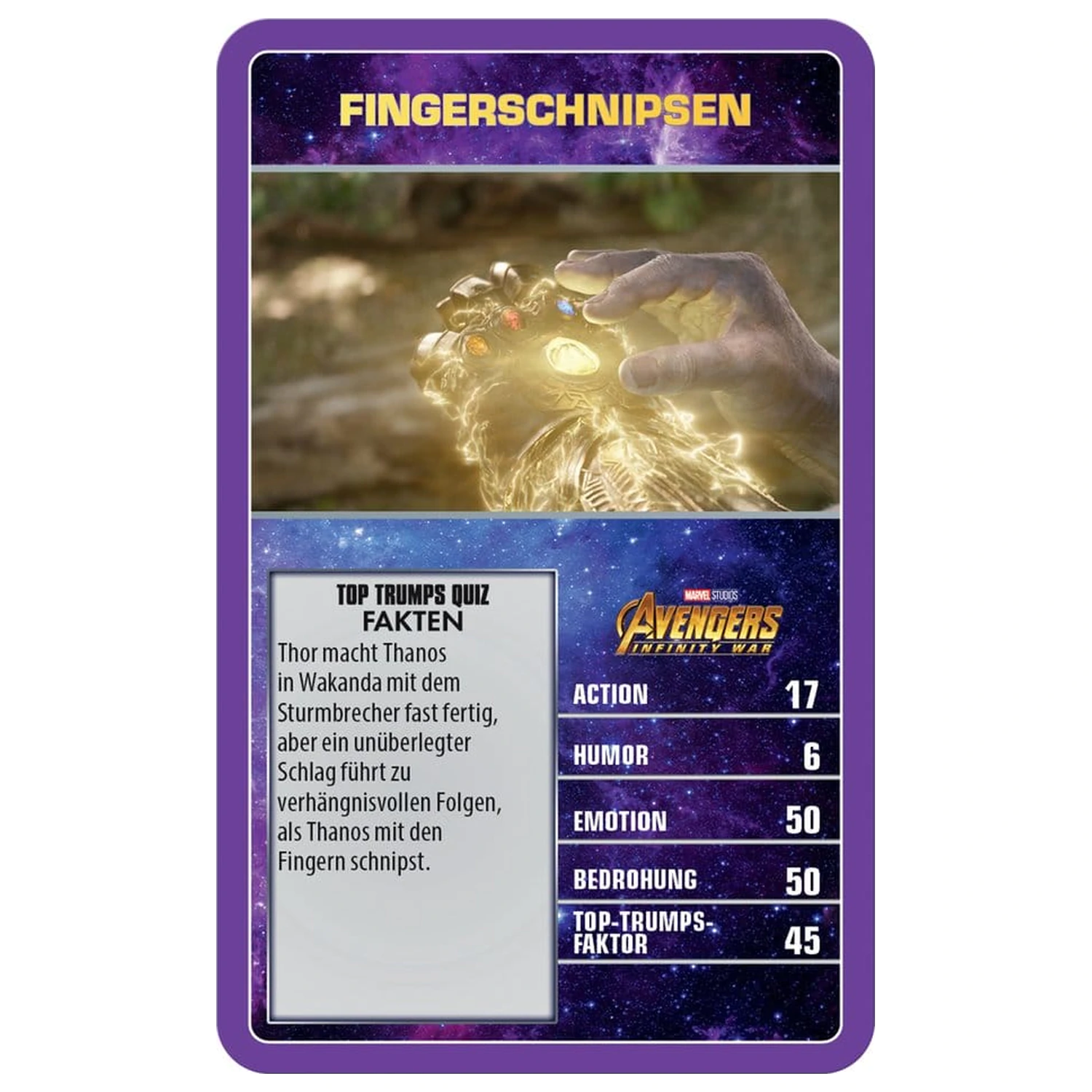 Marvel Top Trumps Collectables német nyelvű kártyajáték  termékfotó