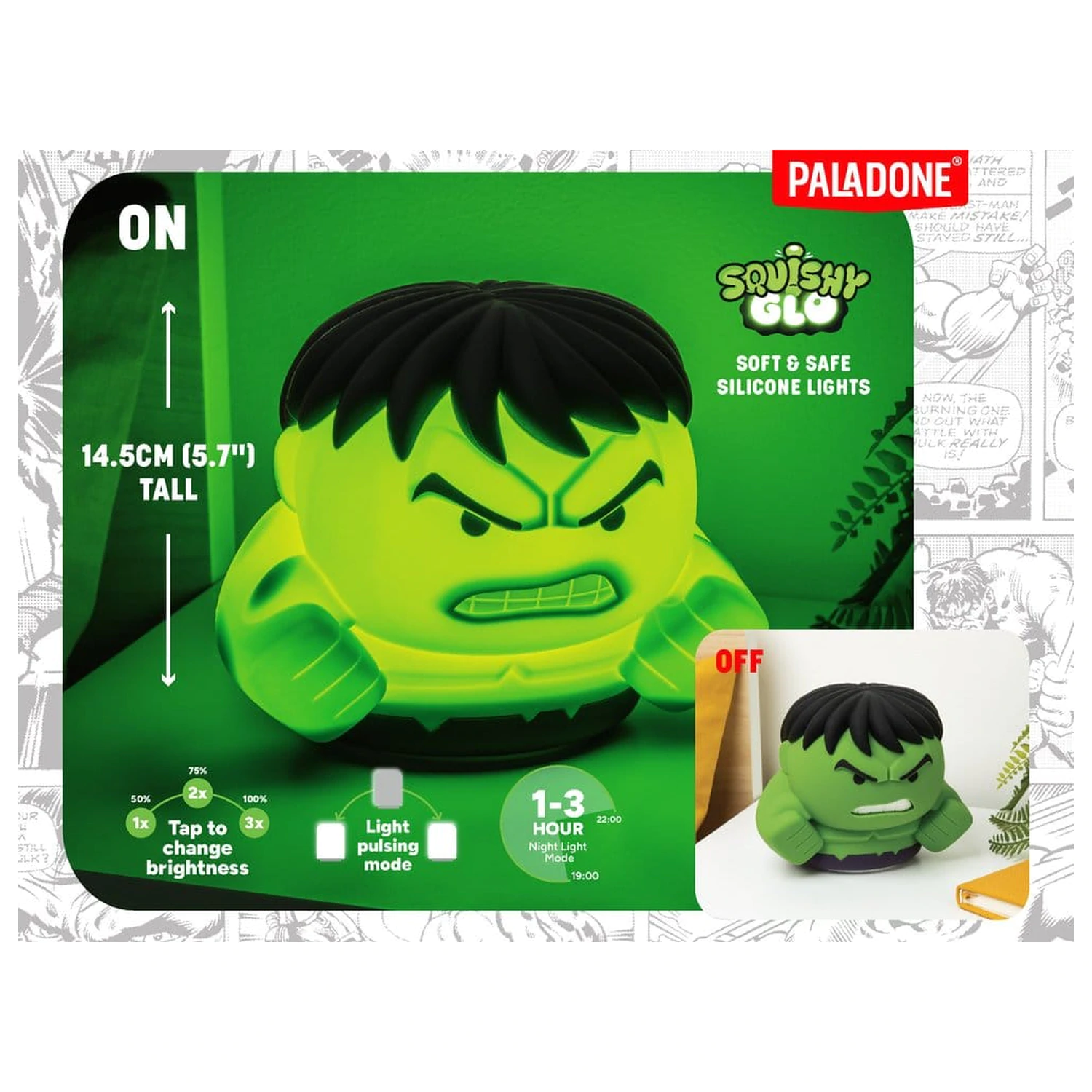 Marvel Universe SquishyGlo szilikon lámpa Hulk 15 cm termékfotó
