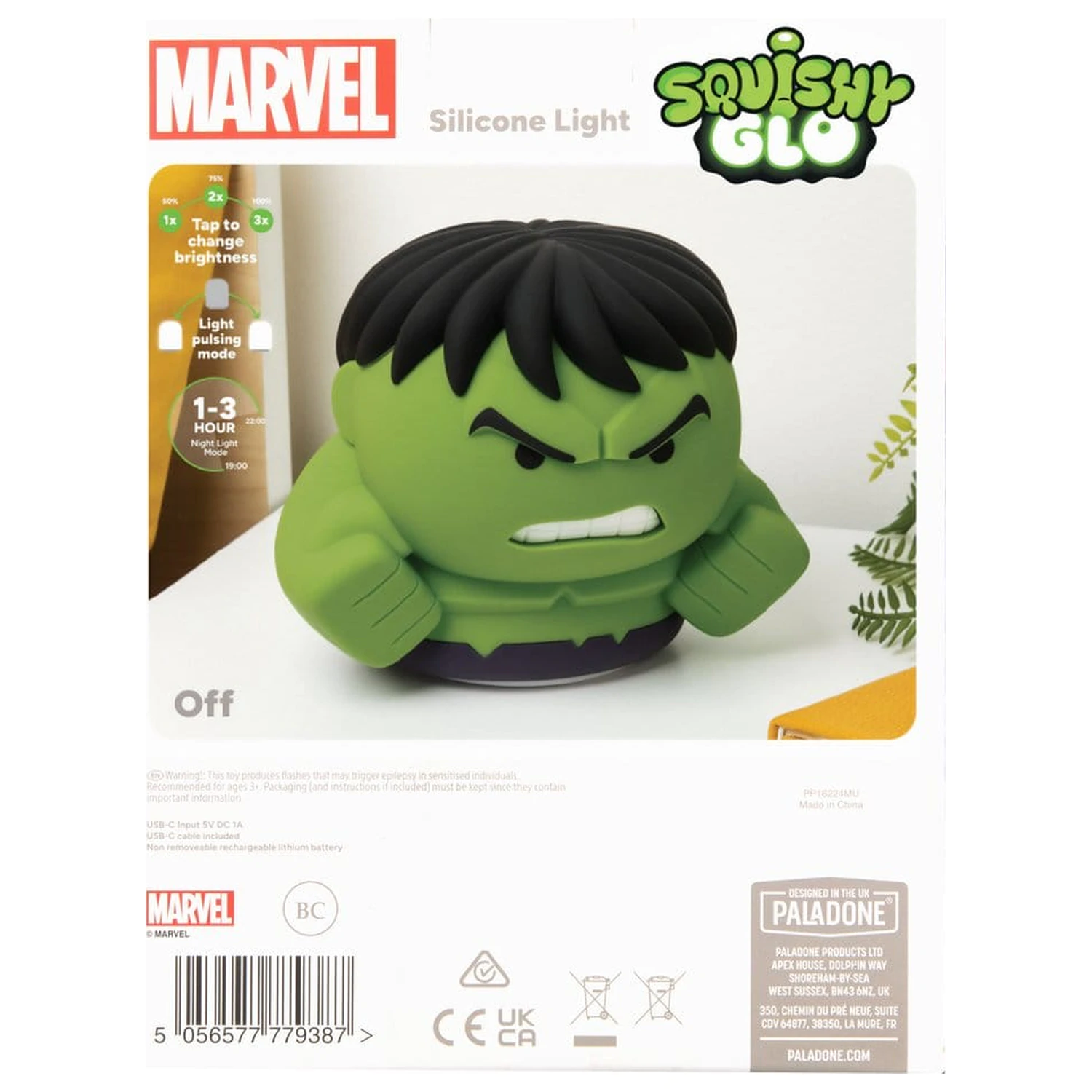 Marvel Universe SquishyGlo szilikon lámpa Hulk 15 cm termékfotó