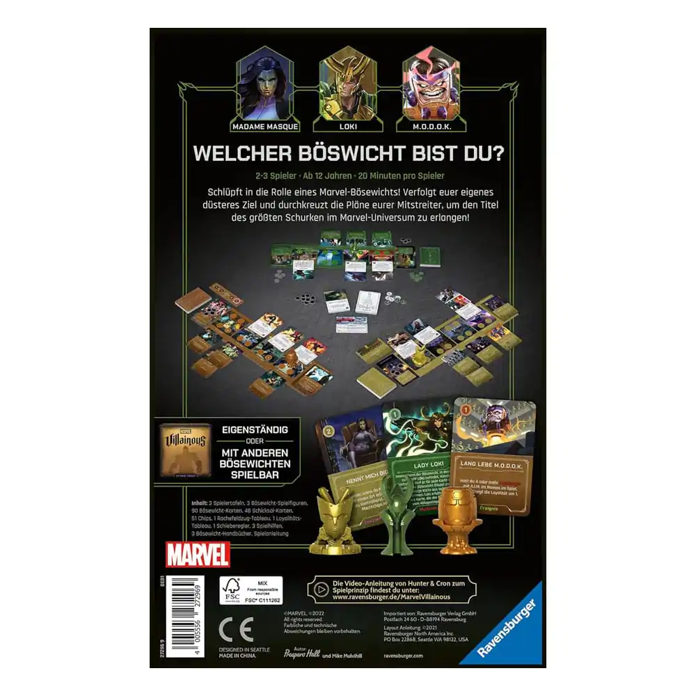 Marvel Villainous Arglist &amp; Schabernack német nyelvű társasjáték termékfotó