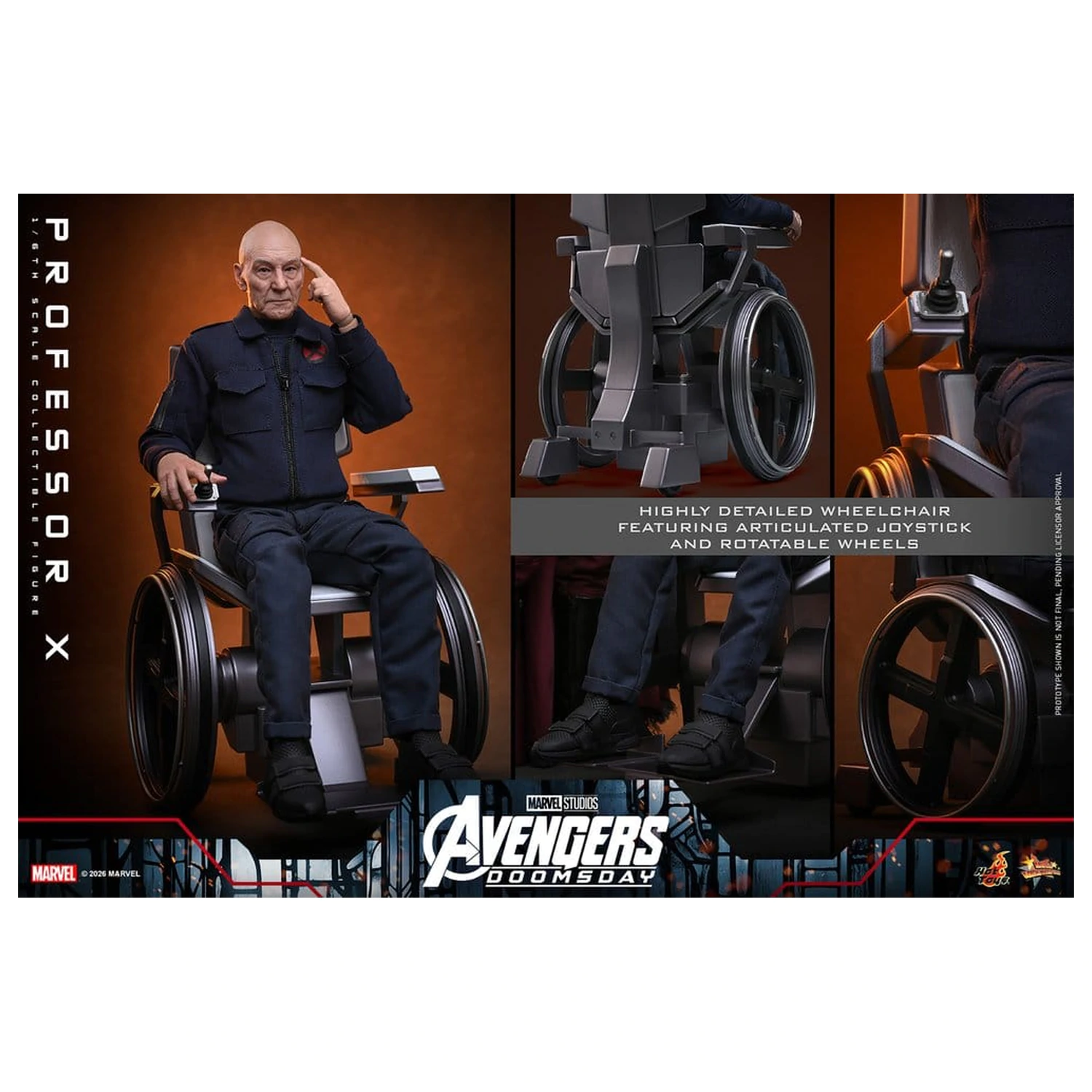 Marvel X-Men 1/6 Professor X akciófigura 25 cm termékfotó