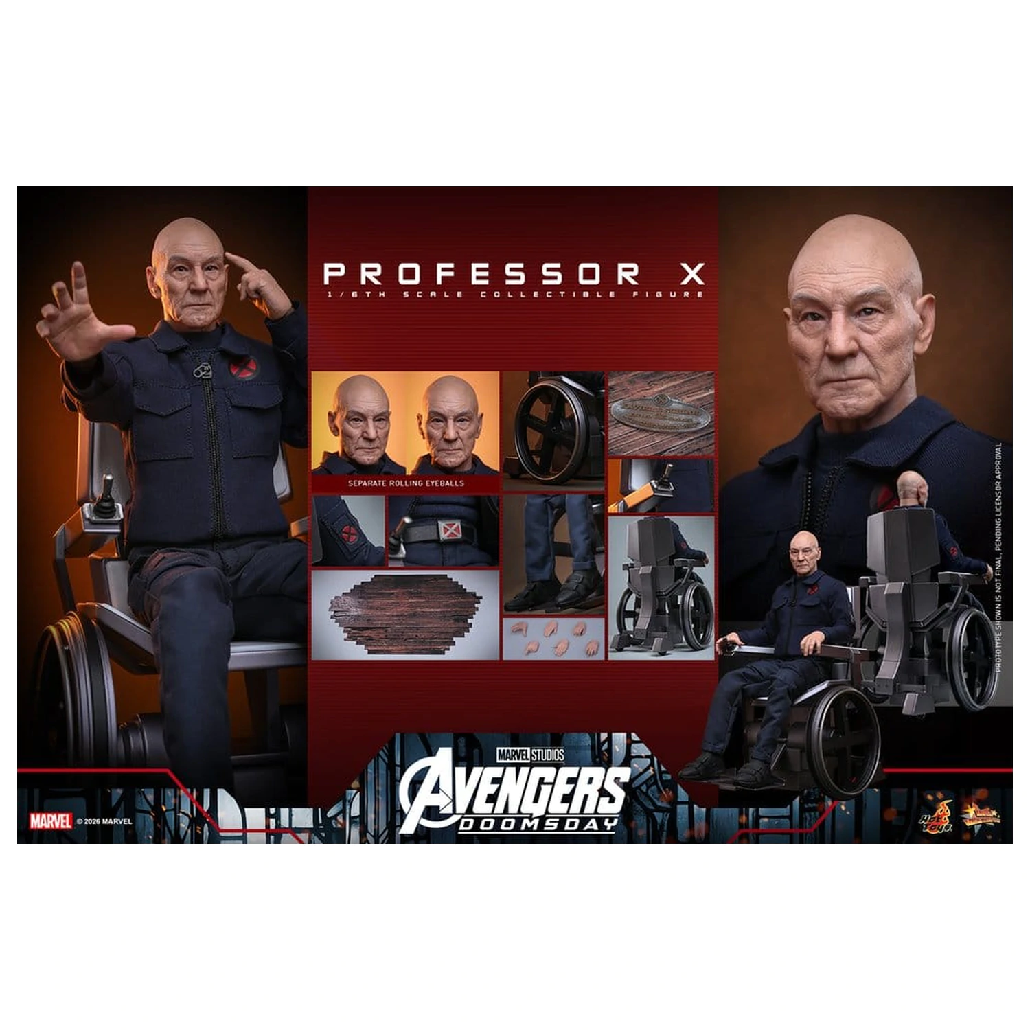 Marvel X-Men 1/6 Professor X akciófigura 25 cm termékfotó