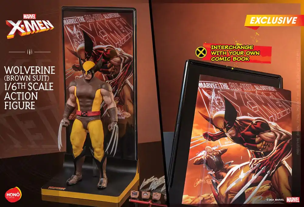 Marvel X-Men 1/6 Wolverine (Brown Suit) Exkluzív akciófigura 28 cm termékfotó