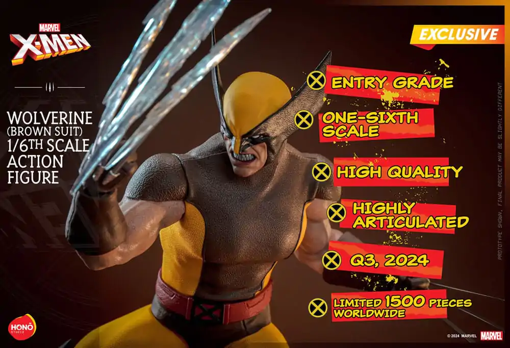 Marvel X-Men 1/6 Wolverine (Brown Suit) Exkluzív akciófigura 28 cm termékfotó