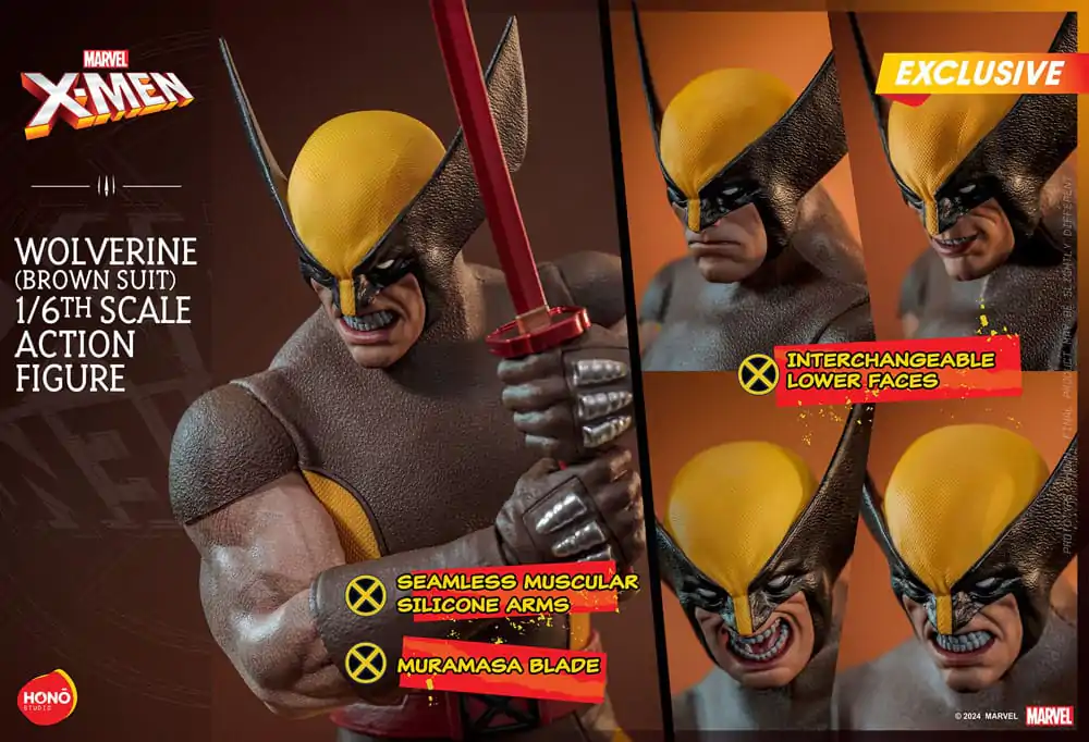 Marvel X-Men 1/6 Wolverine (Brown Suit) Exkluzív akciófigura 28 cm termékfotó