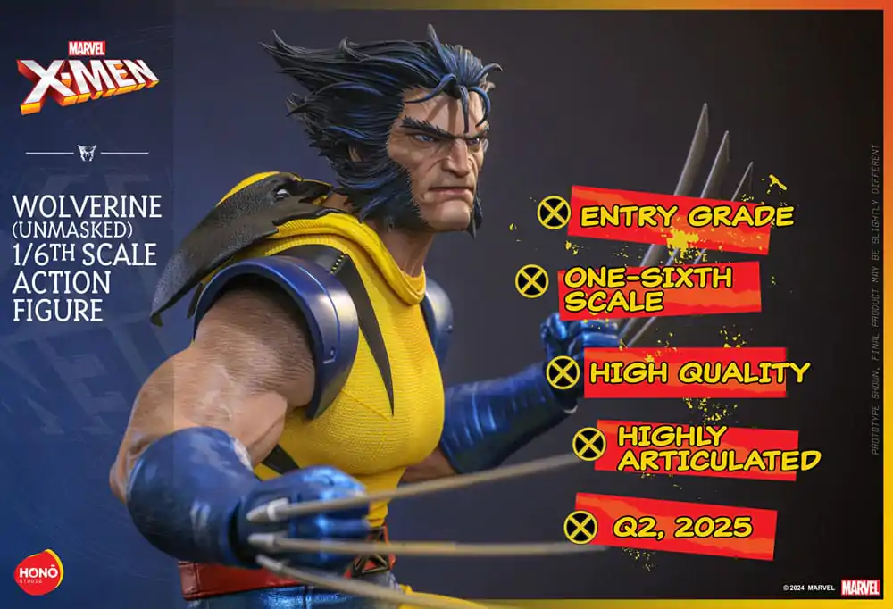 Marvel X-Men Action Figure 1/6 Wolverine (Unmasked) 28 cm termékfotó