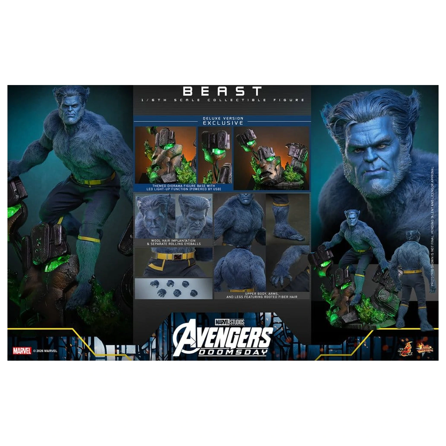 Marvel X-Men Movie Masterpiece akciófigura 1/6 Beast (Deluxe Version) 33 cm termékfotó