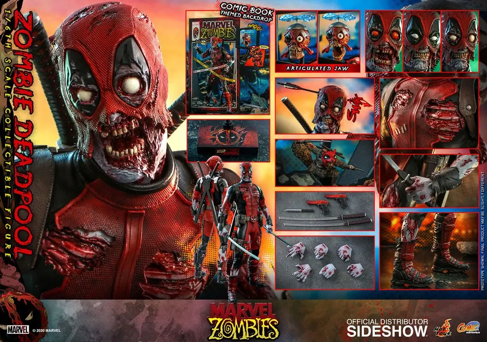 Marvel Zombies Comic Masterpiece Action Figure 1/6 Zombie Deadpool 31 cm termékfotó