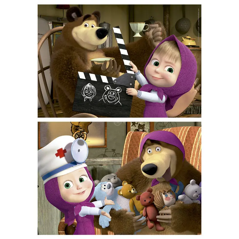 Masha and the Bear fa puzzle 2x25db-os termékfotó