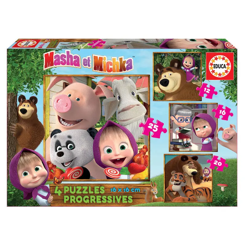 Masha and the Bear puzzle 12-16-20-25db-os termékfotó
