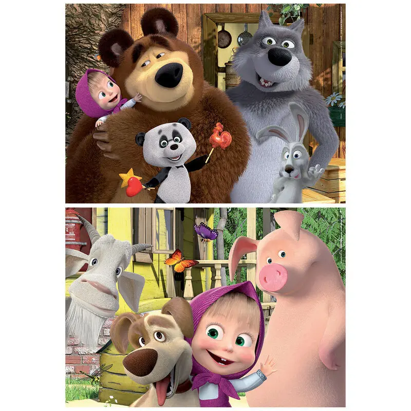 Masha and the Bear puzzle 2x48db-os termékfotó