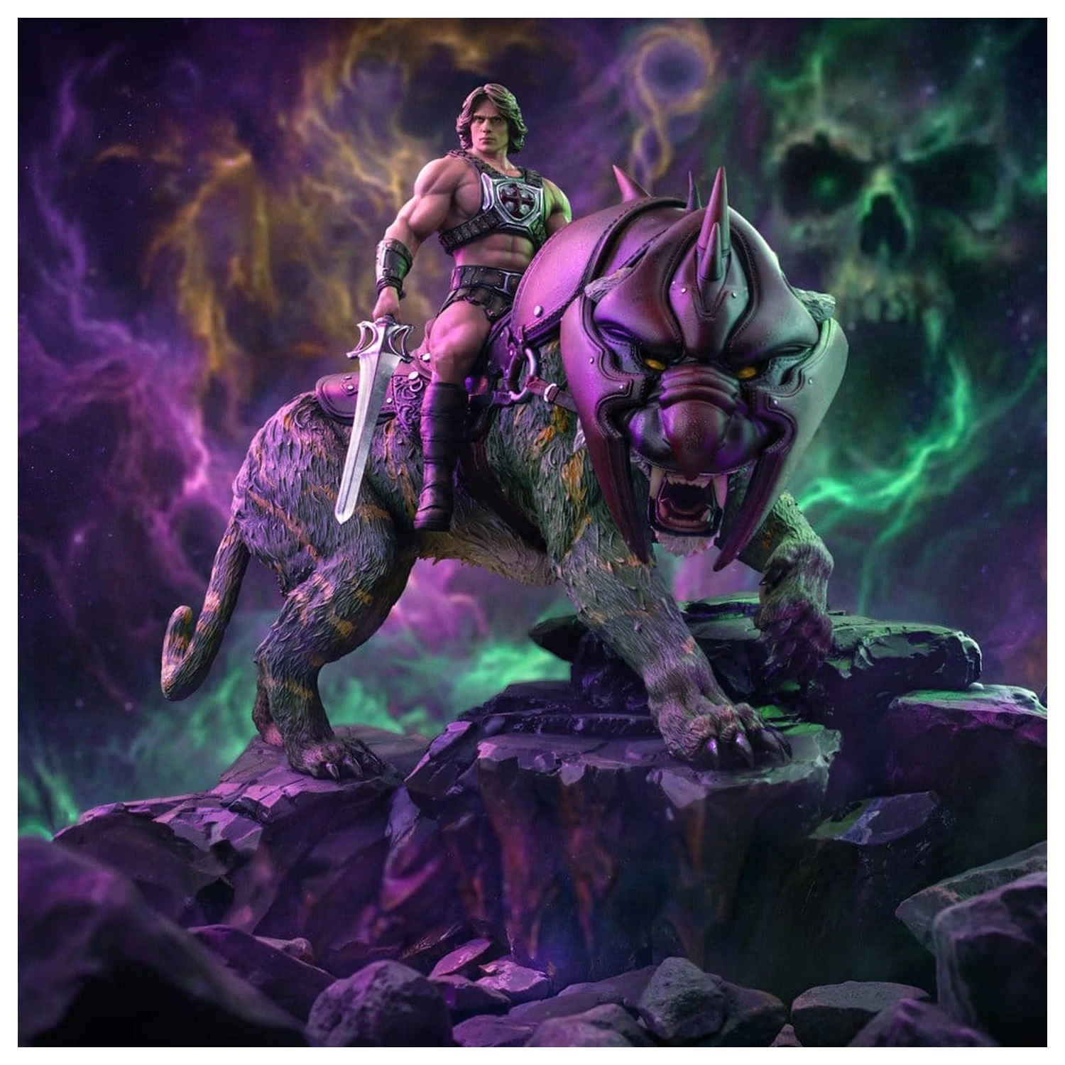 Masters of the Universe Art Scale 1/10 He-Man and Battle Cat szobor figura 33 cm termékfotó