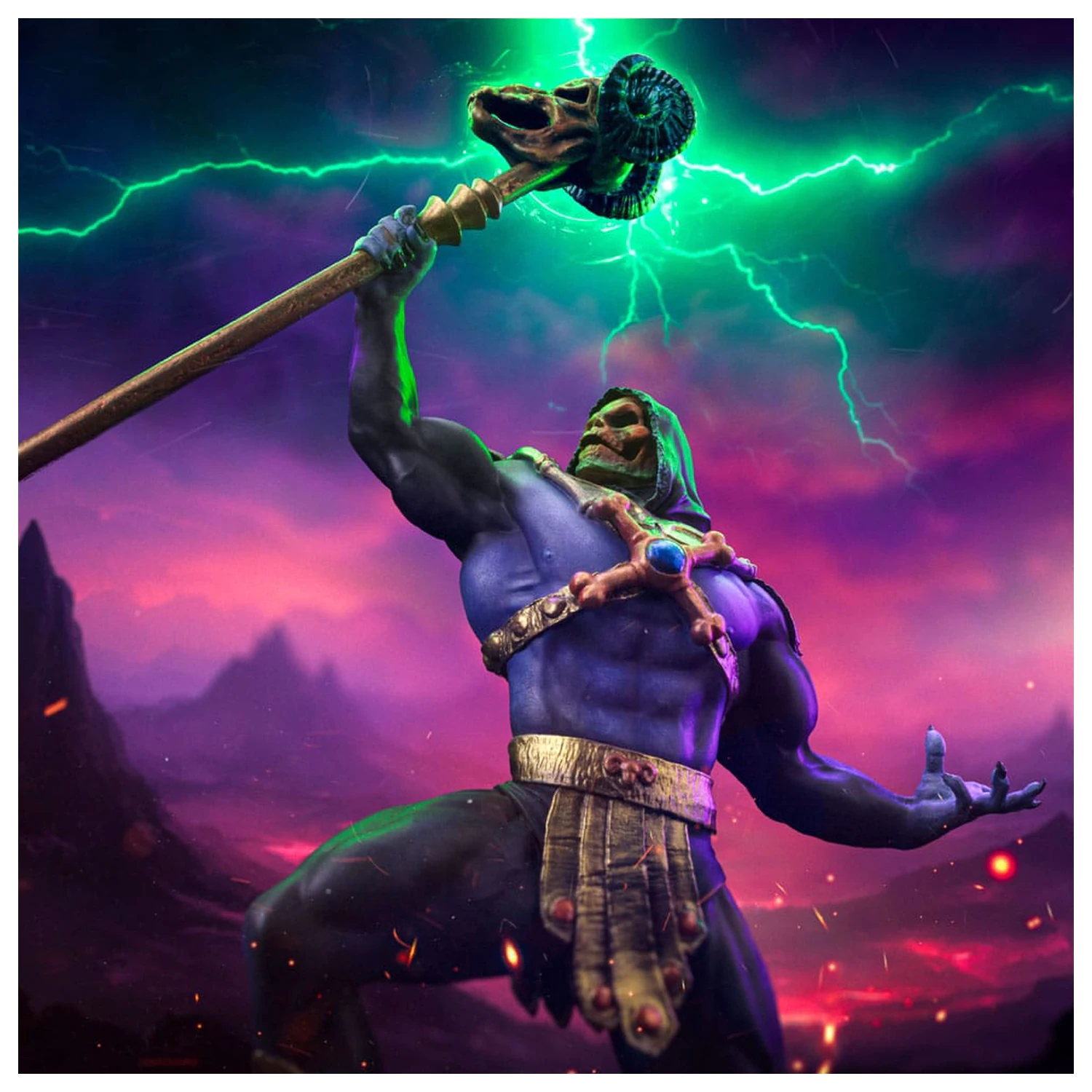 Masters of the Universe Art Scale 1/10 Skeletor Disco Ver. szobor figura 28 cm termékfotó