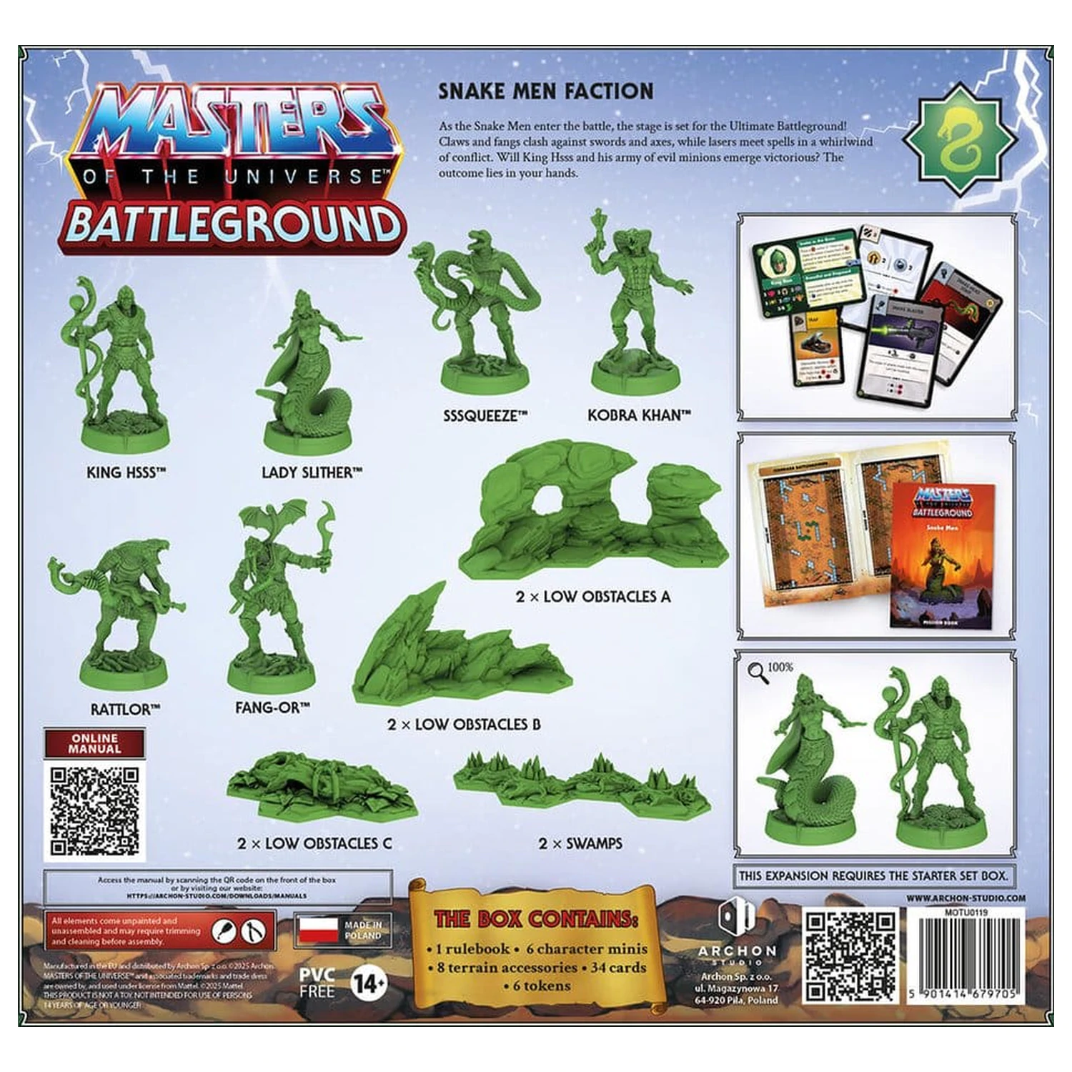 Masters of the Universe: Battleground Miniatures Game Wave 8: Snake Men Faction német nyelvű társasjáték kiegészítő  termékfotó