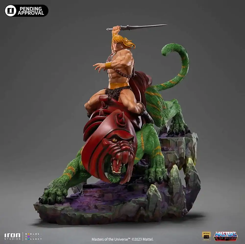 Masters of the Universe Deluxe Art Scale 1/10 He-man and Battle Cat szobor figura 31 cm termékfotó