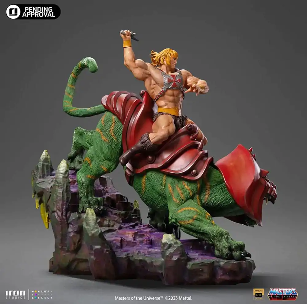 Masters of the Universe Deluxe Art Scale 1/10 He-man and Battle Cat szobor figura 31 cm termékfotó