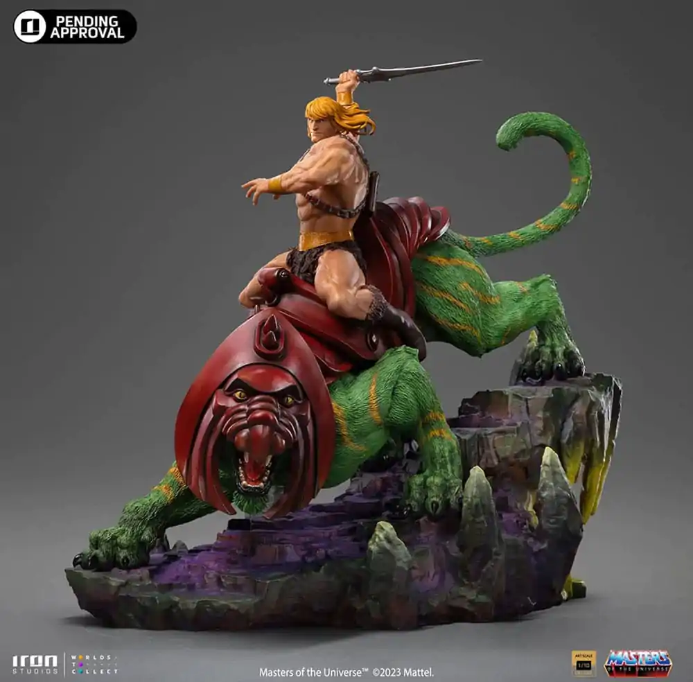 Masters of the Universe Deluxe Art Scale 1/10 He-man and Battle Cat szobor figura 31 cm termékfotó