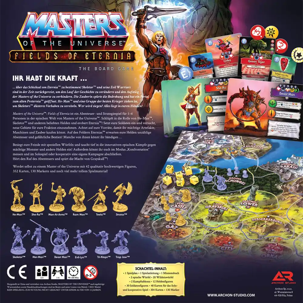 Masters of the Universe Fields of Eternia német nyelvű társasjáték termékfotó