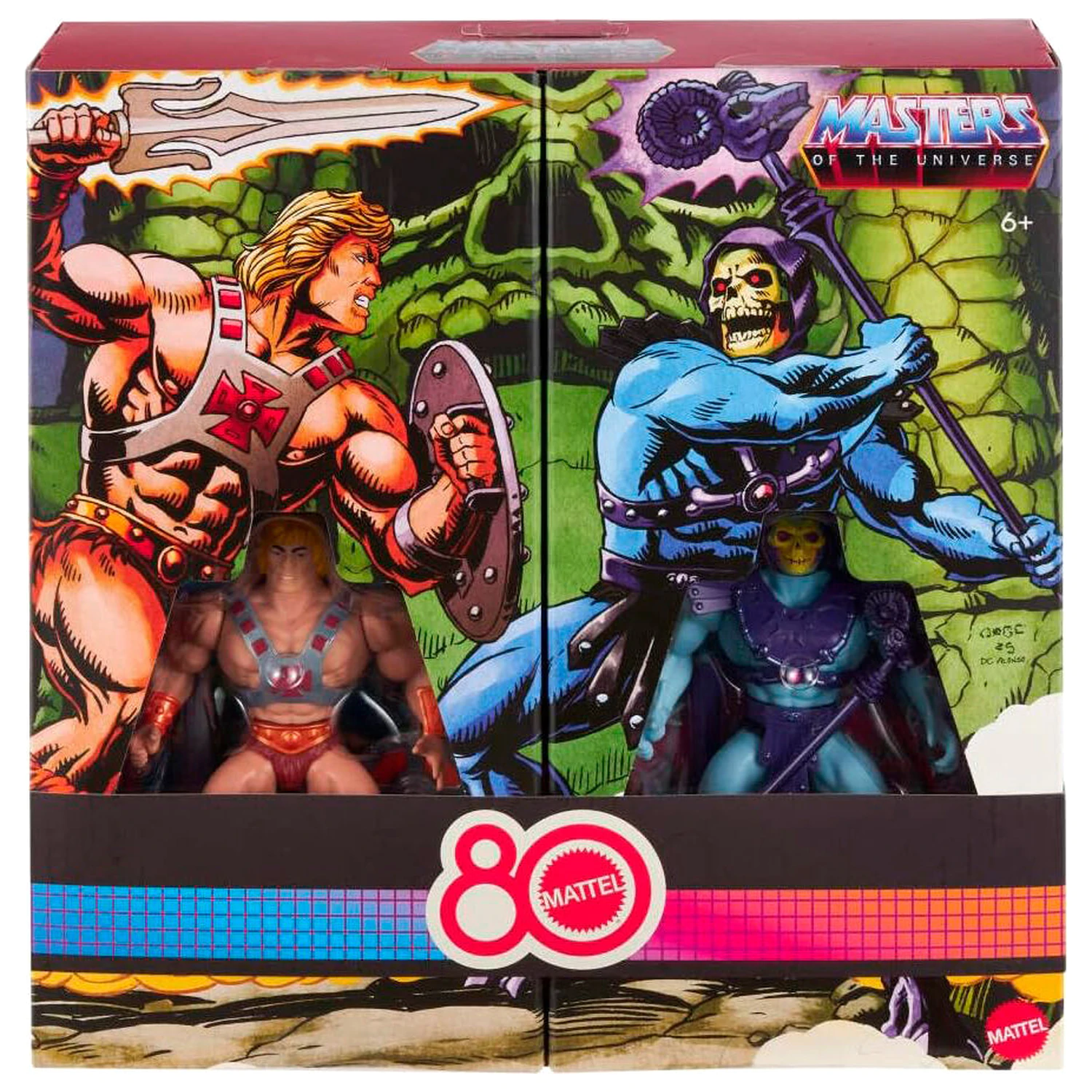 Masters of the Universe Origins 80 Anniversary Mattel He-Man and Skeletor 2db-os figura csomag 14cm termékfotó