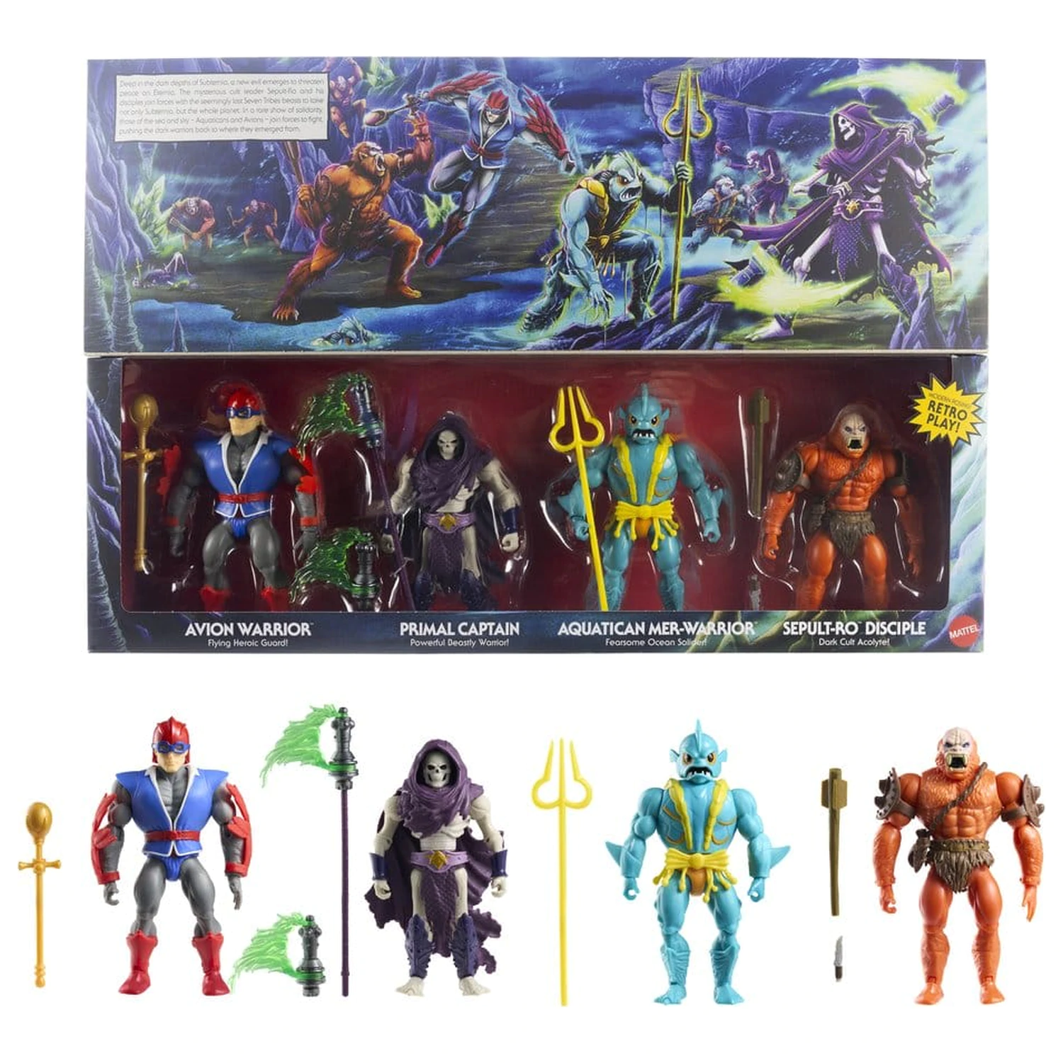 Masters of the Universe Origins Battle for Subternia 4 db-os akciófigura csomag 14 cm termékfotó