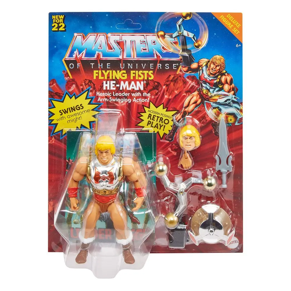 Masters of the Universe Origins Deluxe 2022 Flying Fists He-Man akciófigura 14 cm termékfotó
