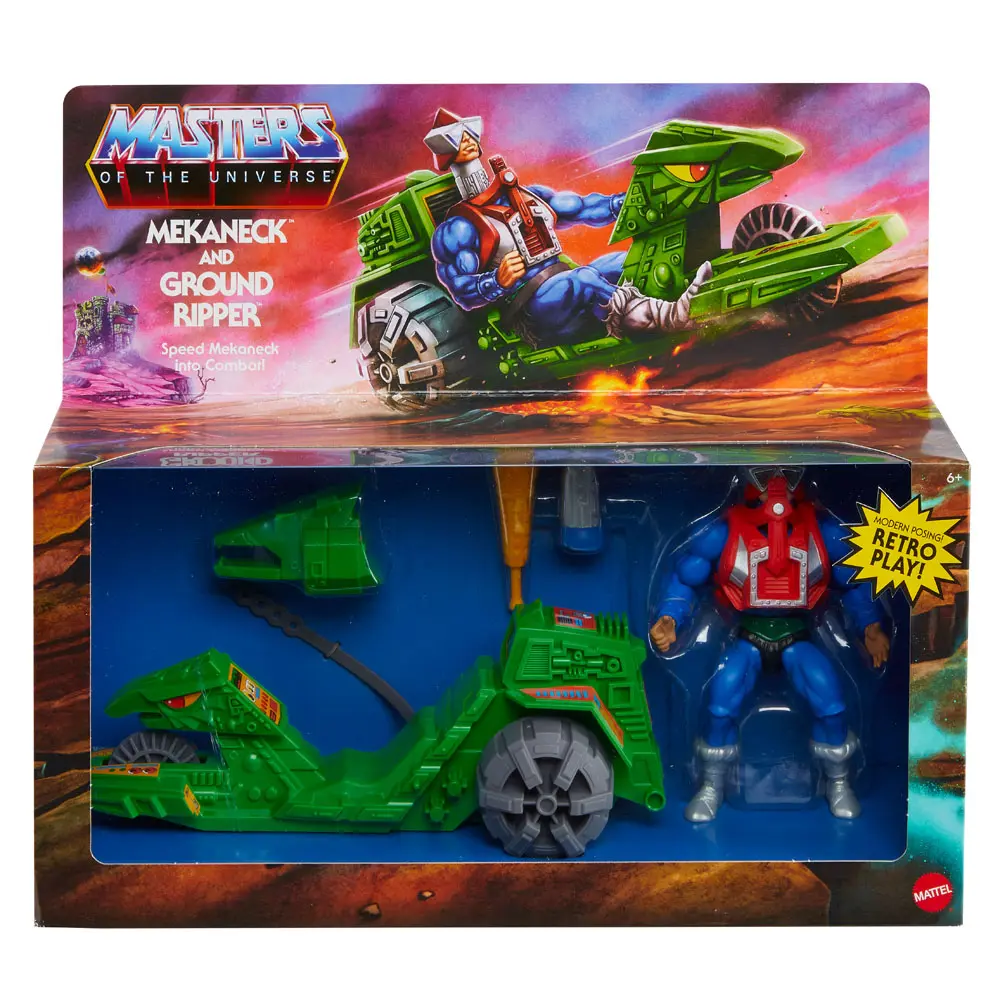 Masters of the Universe Origins Mekaneck &amp; Ground Ripper akciófigura és jármű 14 cm termékfotó